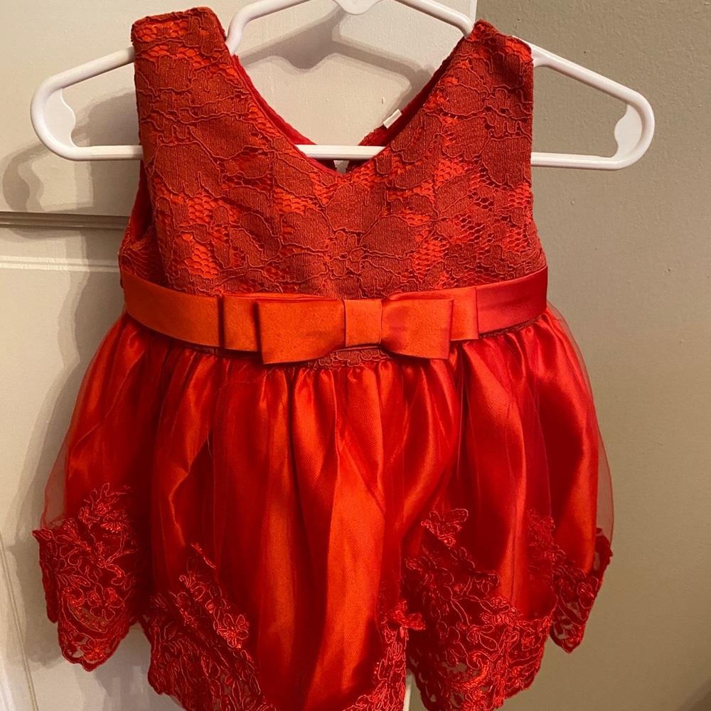 Beautiful red lace baby dress